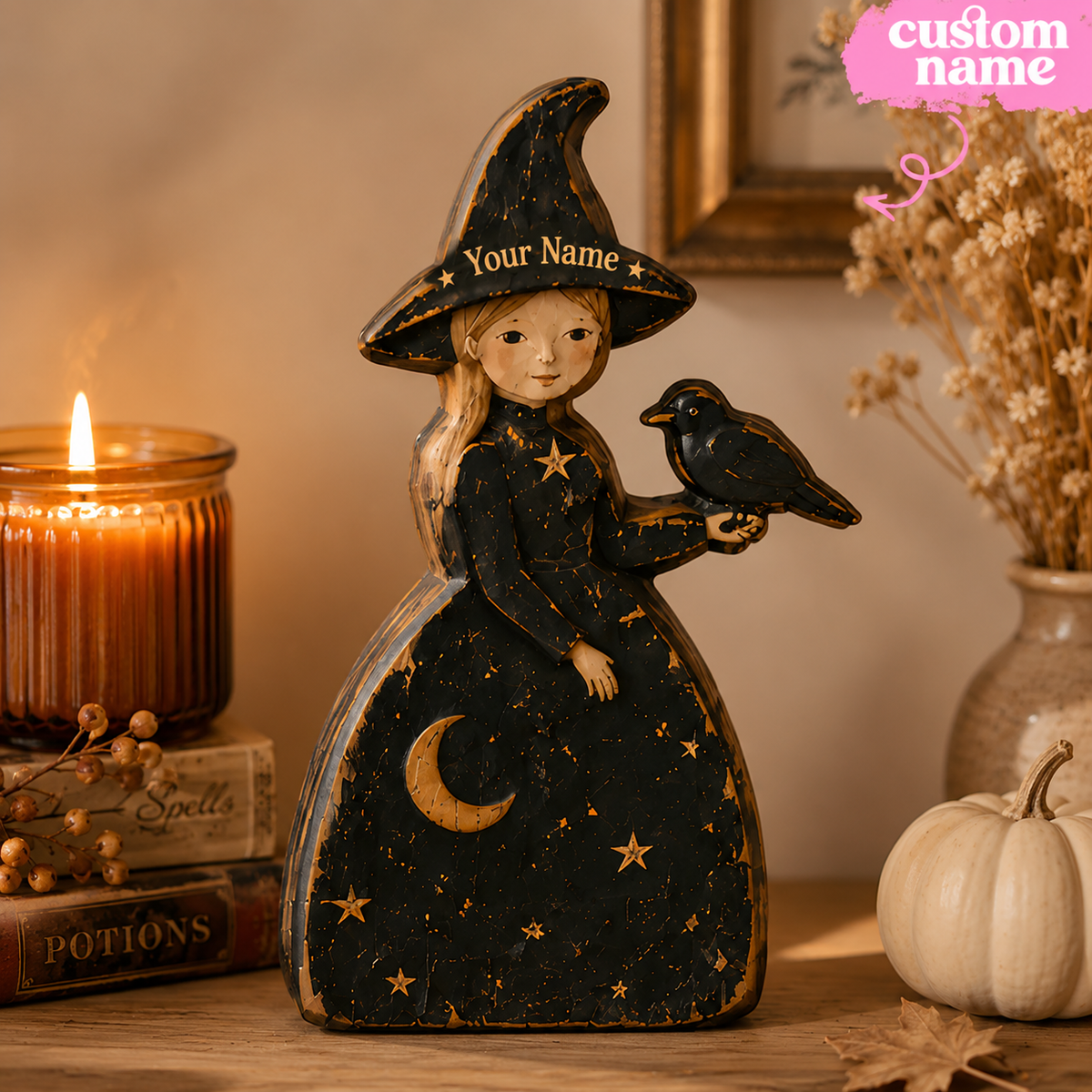 Vintage Halloween Character Wooden Tabletop Decor