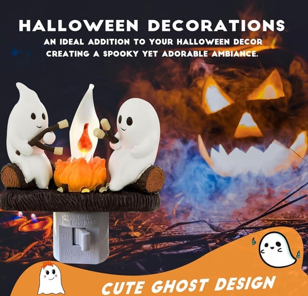 👻Ghost Campfire Flickering Nightlight🔥