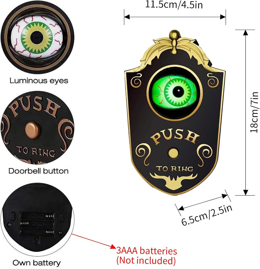 Halloween Decoration,Halloween Doorbell, One Eyed Doorbell with Spooky Sounds,Props for Haunted House Party Decor