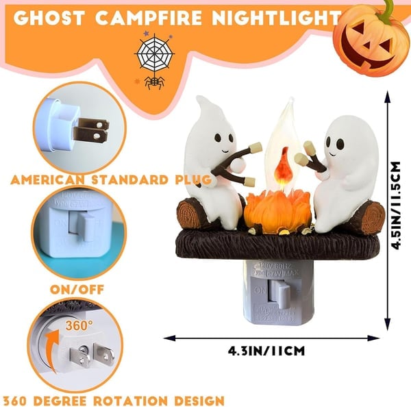 👻Ghost Campfire Flickering Nightlight🔥