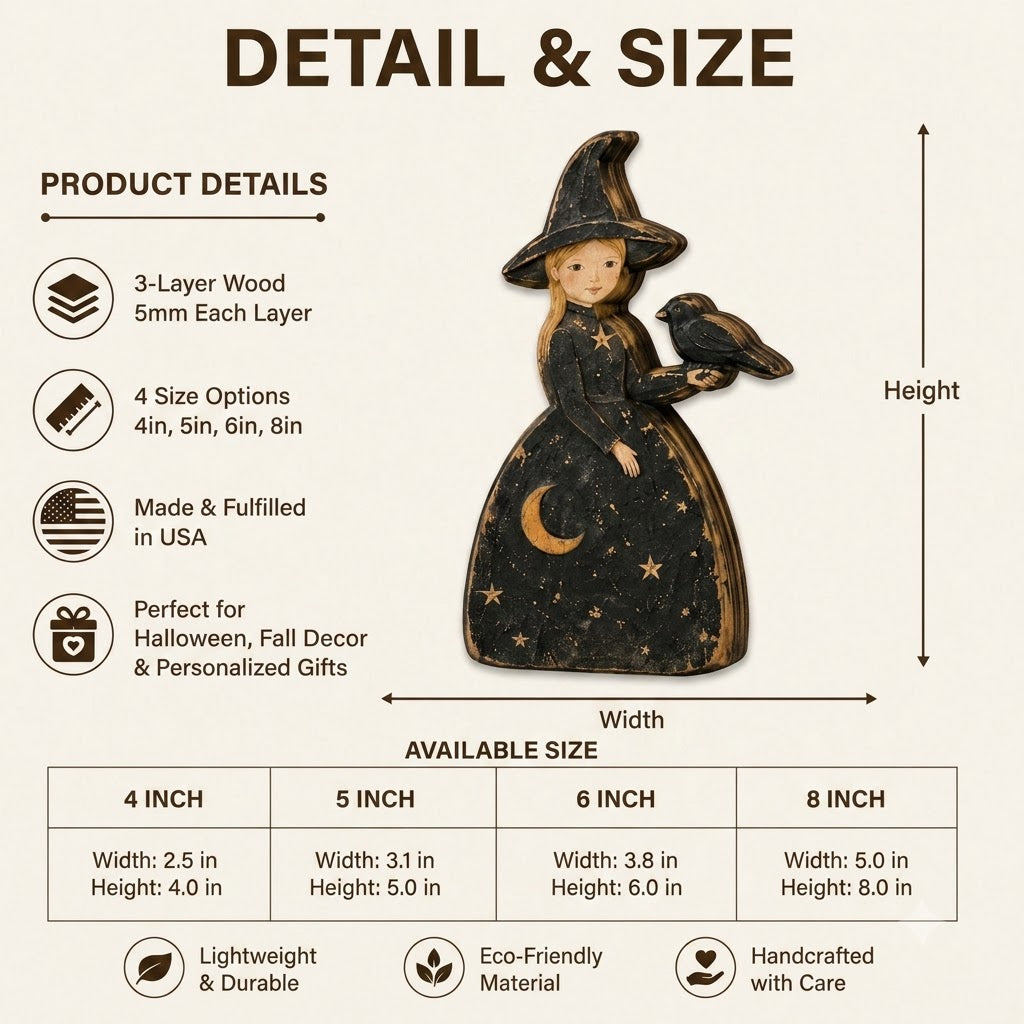Vintage Halloween Character Wooden Tabletop Decor