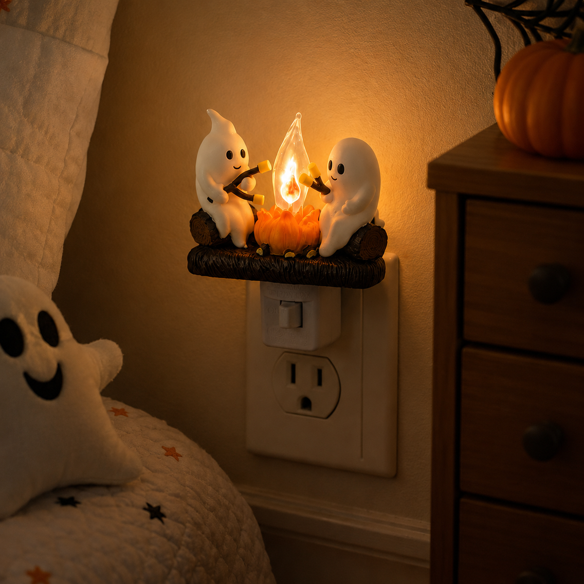 👻Ghost Campfire Flickering Nightlight🔥