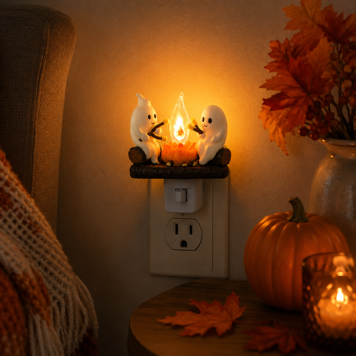 👻Ghost Campfire Flickering Nightlight🔥