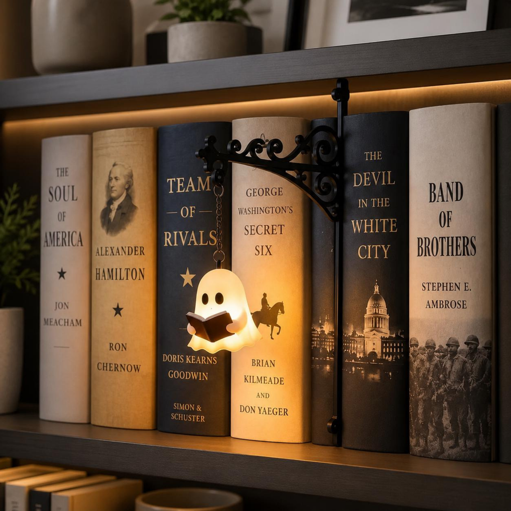 Lighted Halloween Hanging Bookshelf Sign Bookend